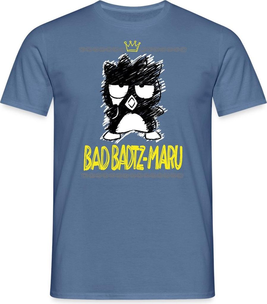 Spreadshirt Bad Badtz Maru Skizzen Stil Männer T-Shirt, 3XL, Taubenblau