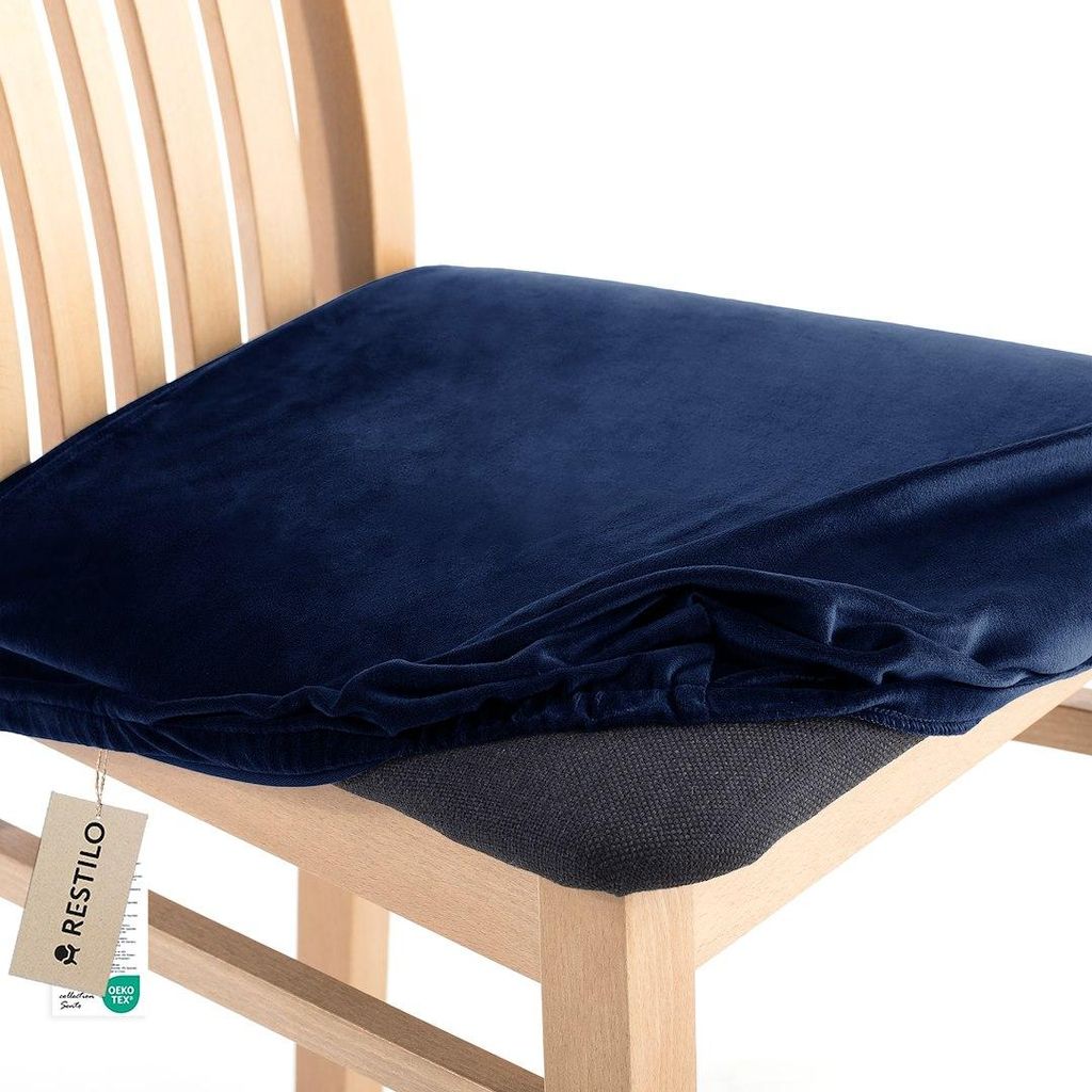 Stuhlhussen Stretch 40x40+5 cm schützender Stuhlbezug Universal Stuhlüberzug Hussen 1 Stück Dunkelblau