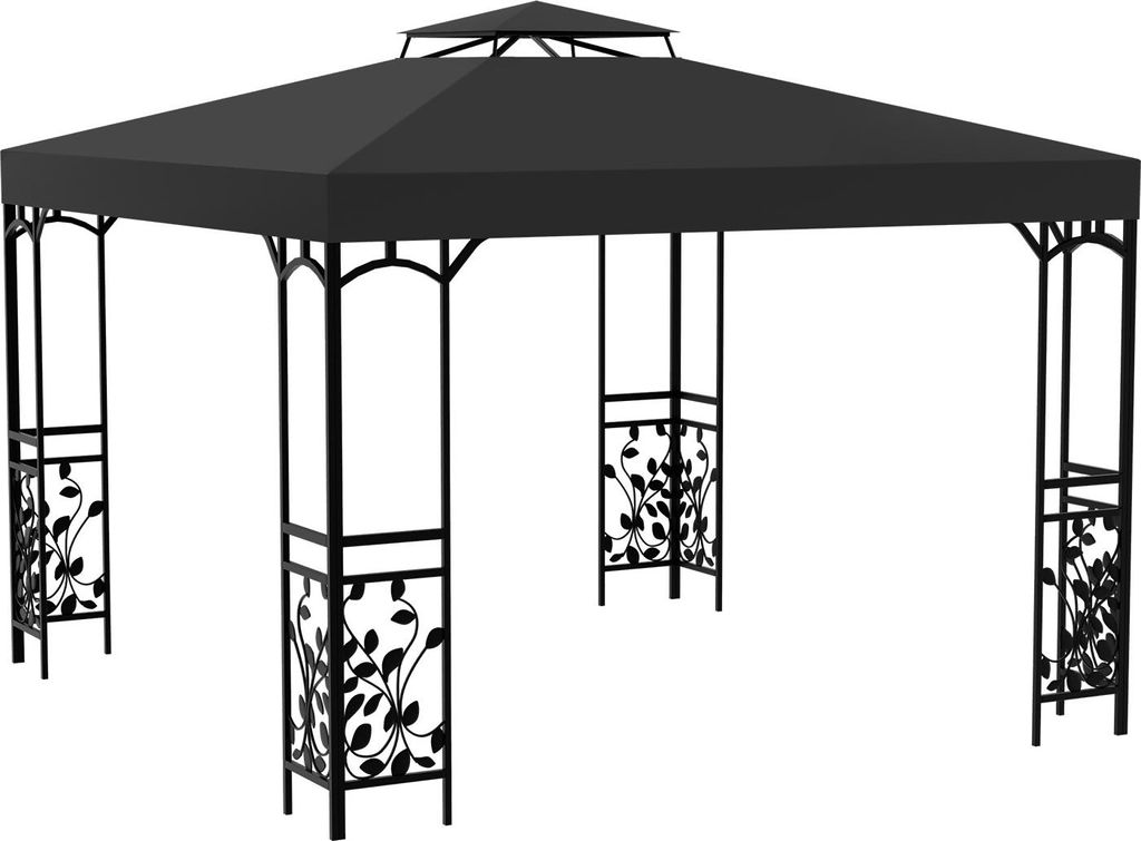 Izrielar Ersatzdach Pavillon 3x3m, Gartenzelt Dachabdeckung aus 300D Polyester, Pavillondach mit Kaminabzug für Garten & Party Anthrazit
