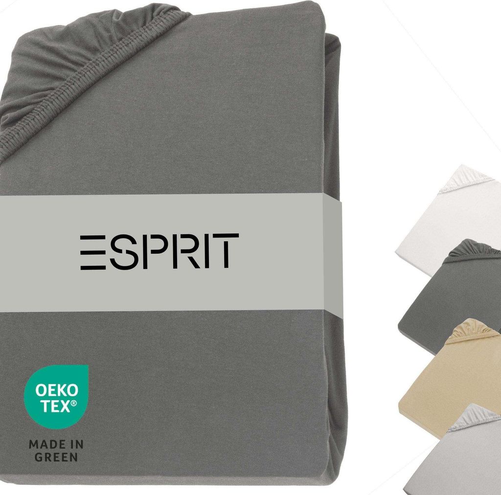 ESPRIT Spannbettlaken PREMIUM Anthrazit 150 x 200 cm Produktbild 