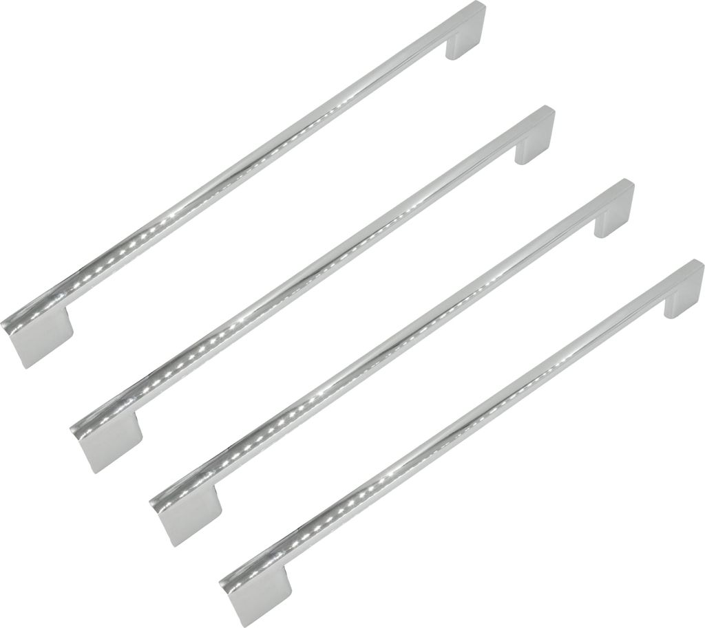 Eleganter Silberner Möbelgriff 256 mm aus Aluminium – Klassischer Griff für Küchen- und Möbelrenovierungen im 4er Set mit Schraubensatz
