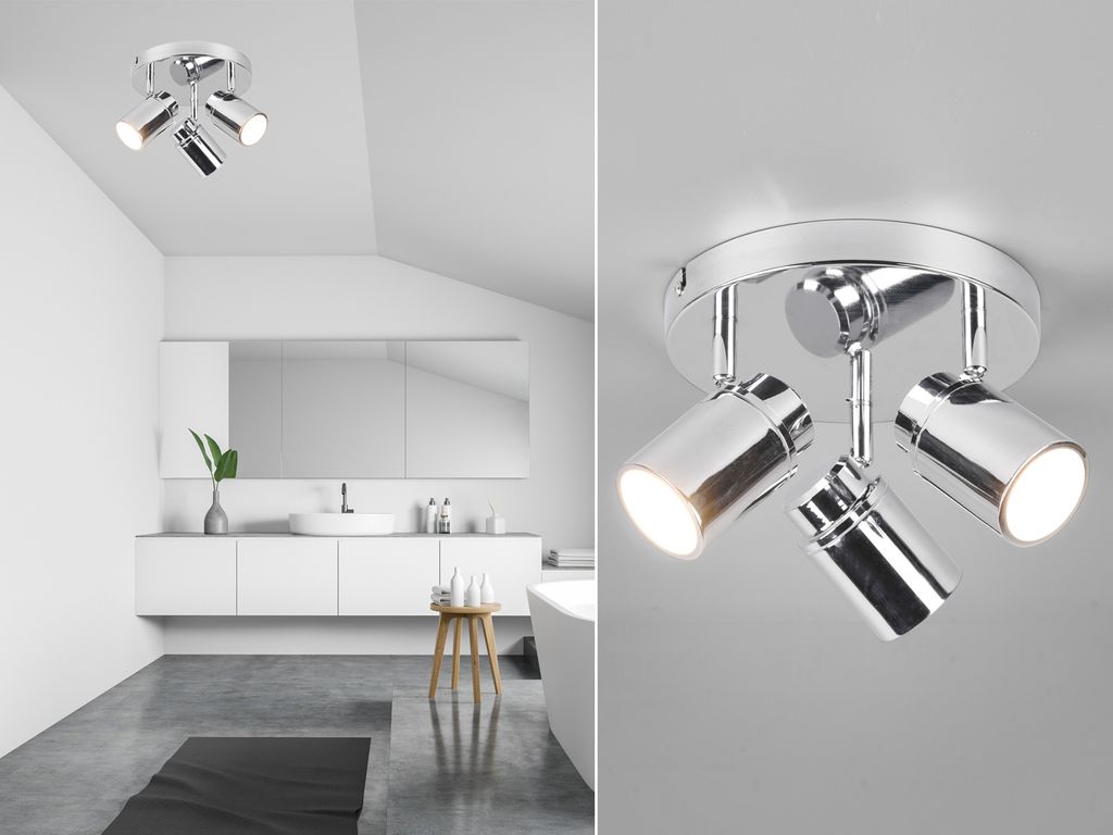 TRIO-Leuchten Spotrondell ANGELO DH 20x15.50 cm silber