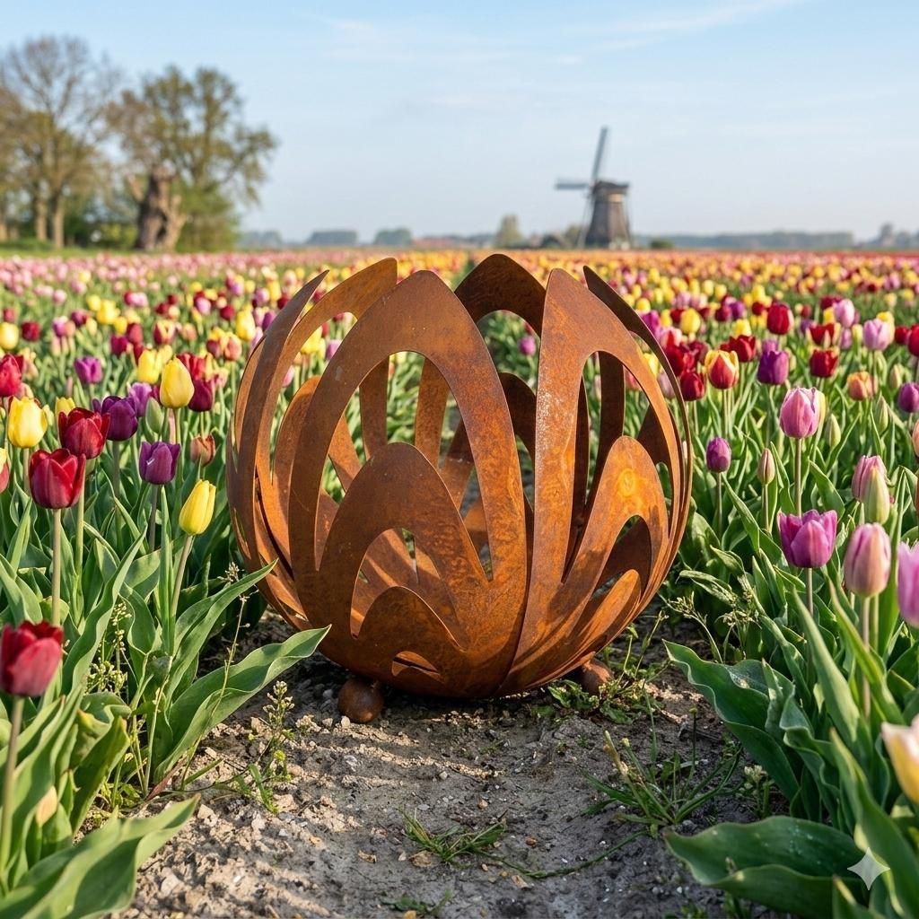 Zauberhafter Lichterglanz für drinnen und draußen: Unser Windlicht „Tulpe“ im Edelrost-Design