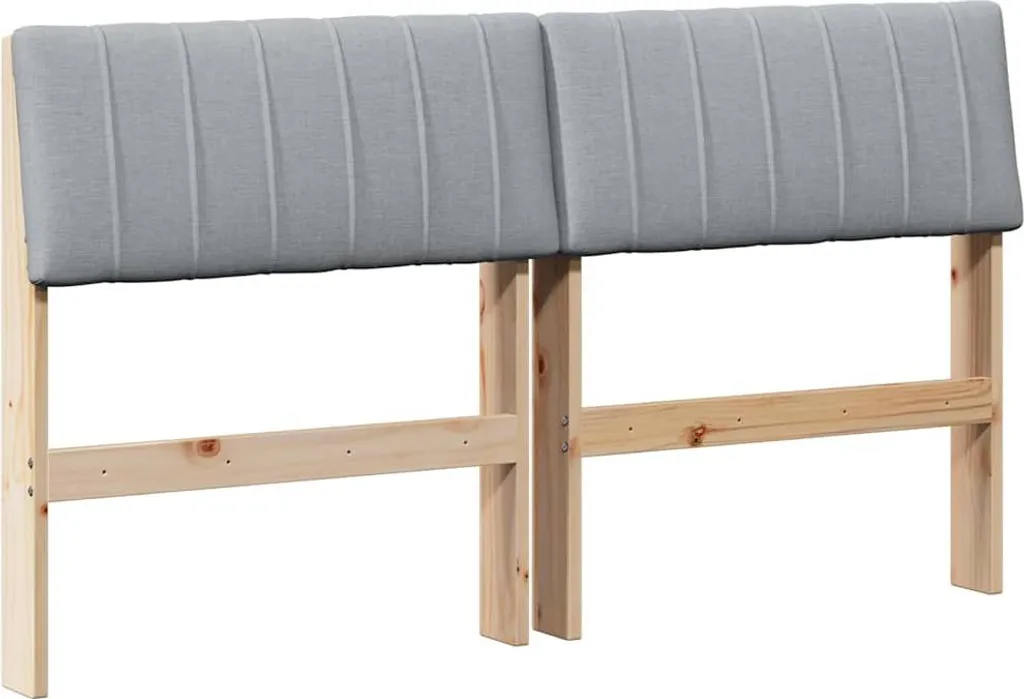 Testiera Elegante 135 cm Grigio Chiaro in Legno di Pino Massiccio