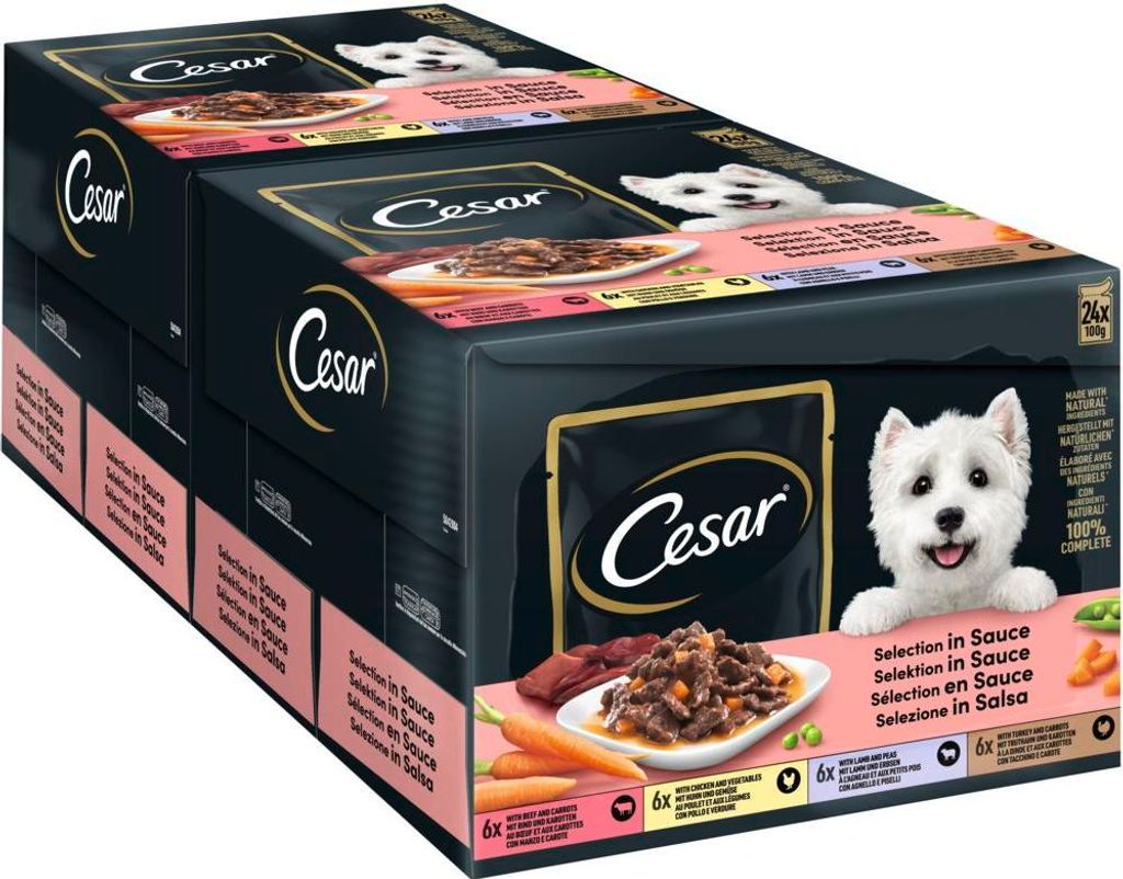CESAR® porcované sáčky Multipack Selection in Sauce 4 druhy Obrázek produktu 