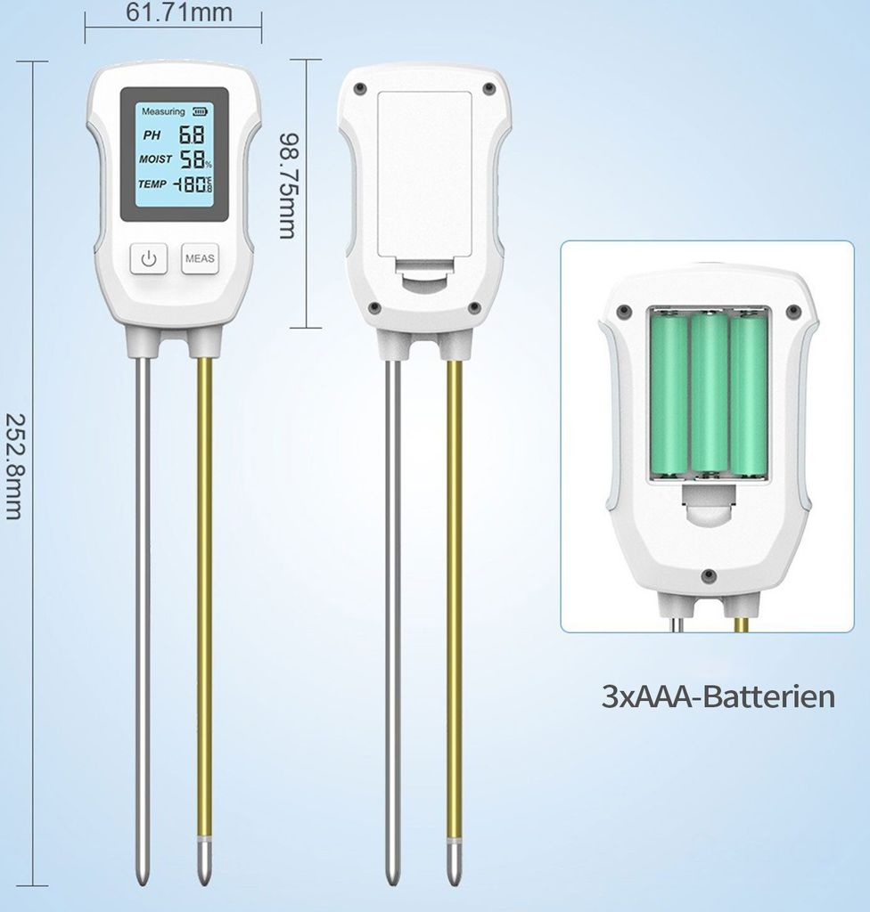 Bodenfeuchtesensor Bodenmessgerät LCD-Display