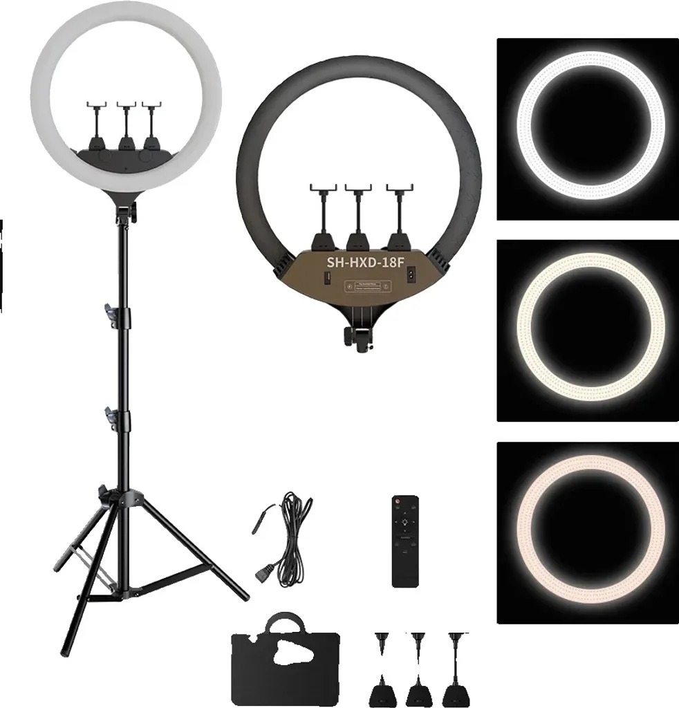 Kit Ring Light pour Streaming et Visioconférence avec Trépied de 2m