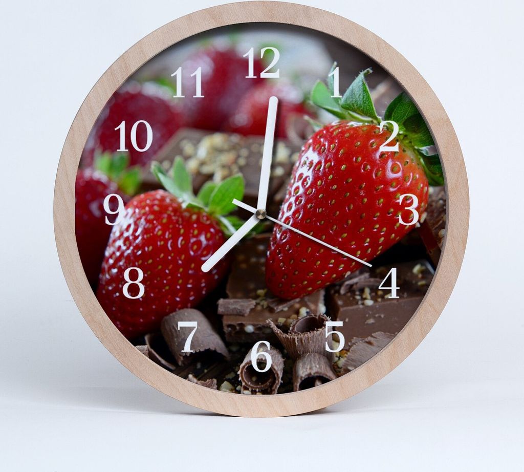 Holzuhr 30fi cm wanduhr - Erdbeer-Frucht