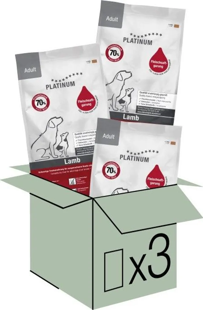PLATINUM Adult Lamb + Rice nourriture sèche riche en agneau frais - 15 kg