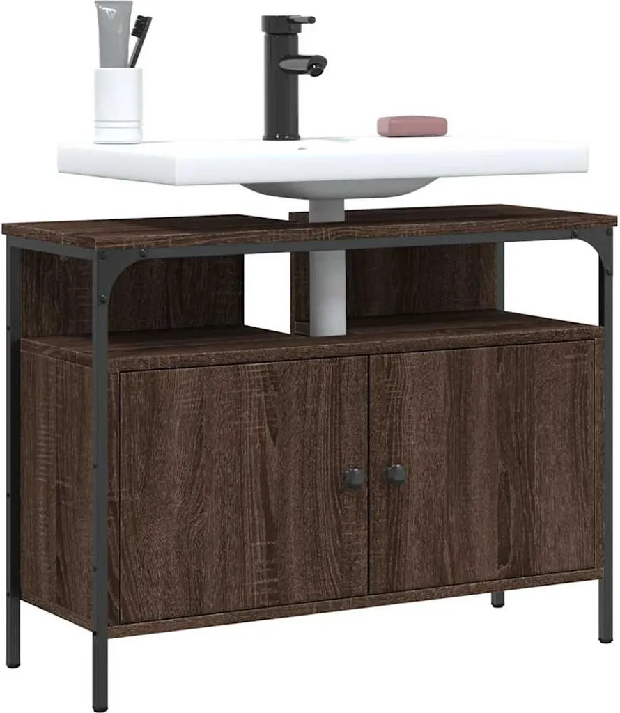 Mobiletto Rovere Marrone 80x30x60 cm vidaXL | Mobile Multiuso Design - 8