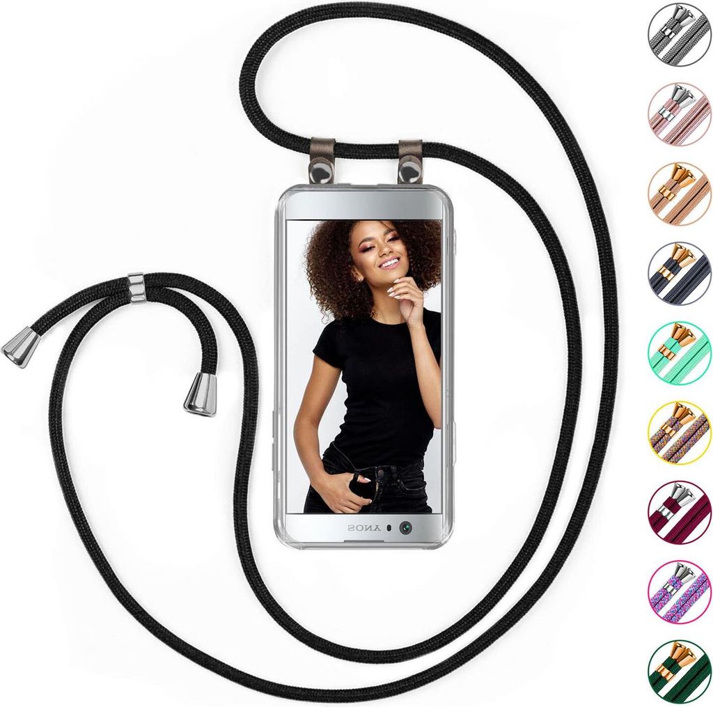 UMHÄNGEHÜLLE + KORDEL für Sony Xperia XA2, Farbe:Shiny Grey