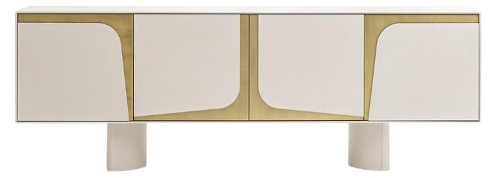 Kommode Moderne Möbel Sideboard Anrichte mit Türen Weiß Luxus