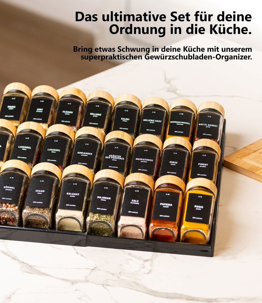 2er Set Verstellbares Gewürzregal für Schublade mit 24 Produktbild 9