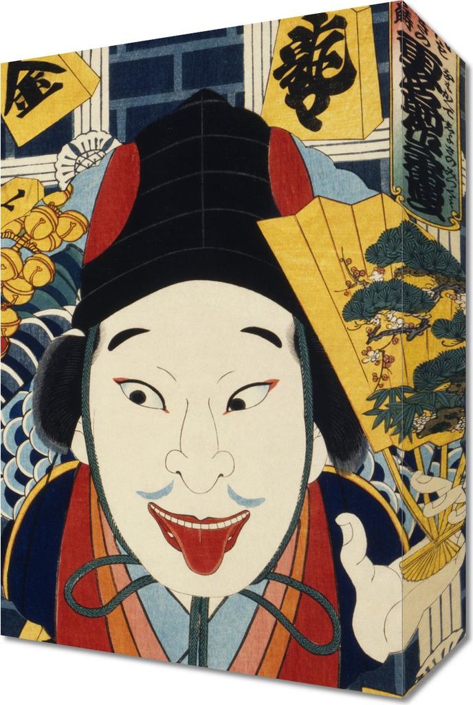 Bild 20x30cm Schauspieler, Kunichika Japanisch Vintage für das Wohnzimmer