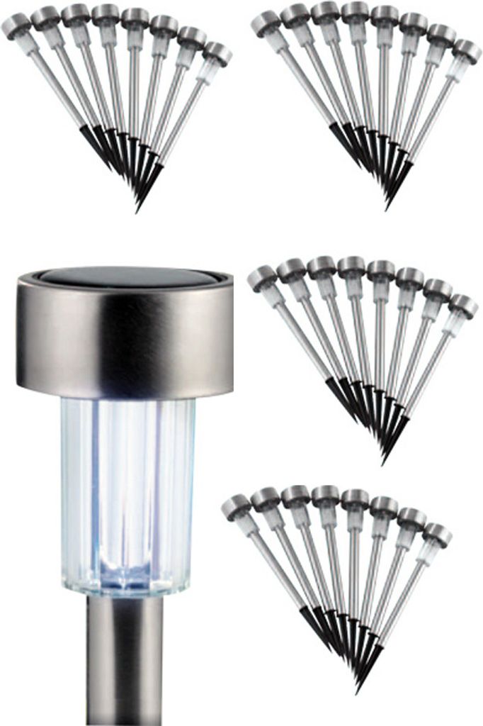 Solar Magic Edelstahl Led-Solarleuchten 24er Set Für Den Garten Eleganz und Lichtzauber