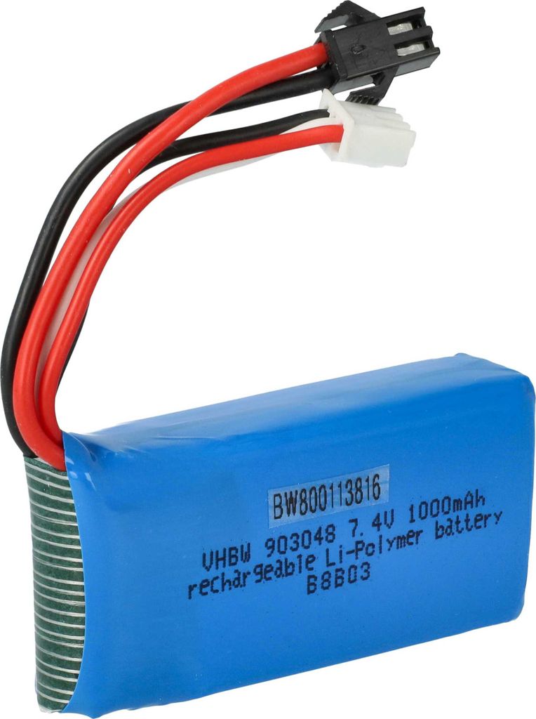 vhbw Akku kompatibel mit UDI Lark FPV U842-1, Falcon U842 Drohne Multicopter Quadrocopter (1000 mAh, 7,4 V, Li-Ion)