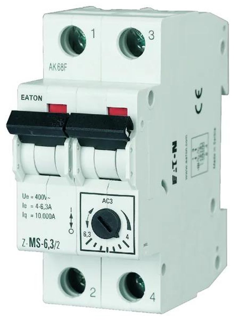Z-ms- 6.3/2 Disjoncteur moteur 6.3A 230V AC 10KA Image du produit 