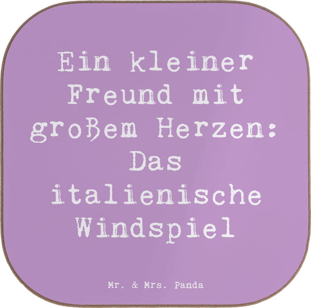 Mr. & Mrs. Panda Untersetzer Glas Spruch Italienisches Windspiel - Lavendeltraum - Geschenk, für Gläser, unterleger, Hunderassen, charmant, Vielf...