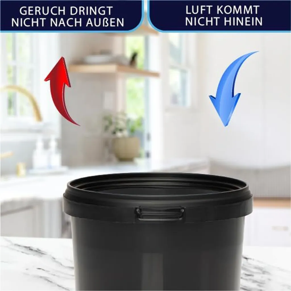 Set 20 Secchielli Plastica 500ml BenBow Neri - Uso Alimentare e Chimico - 9