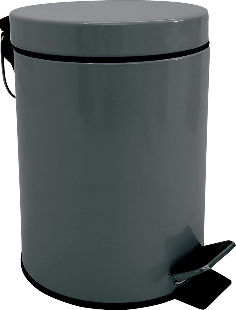 MSV Bad/Toiletten-Treteimer - dunkelgrau - 3 Liter - 17 x Produktbild 