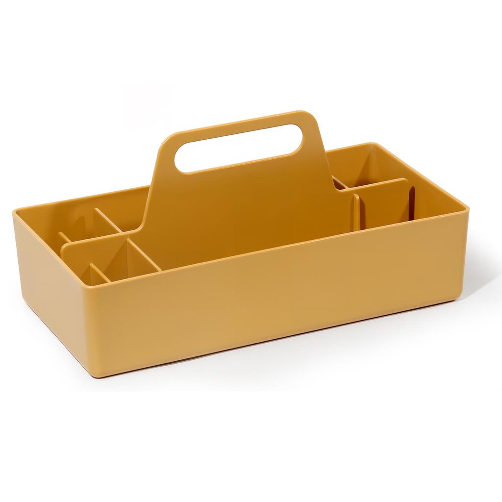 Theo&Cleo Mehrzweck-Korb-Organizer - Stapelbarer Kunststoffkorb mit Griff Aufbewahrungsbox gelb
