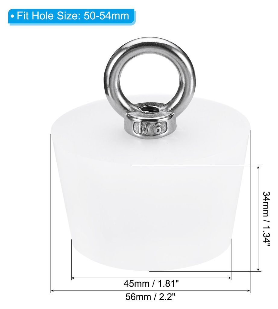 Gummistopfen Konisch Wei?er Laborstecker mit Ring Silikon Wasserstopfen 50-54 mm Vollgummi Stopfen fš¹r Testr?hren Wasserleitung Abflussloch 2 St...