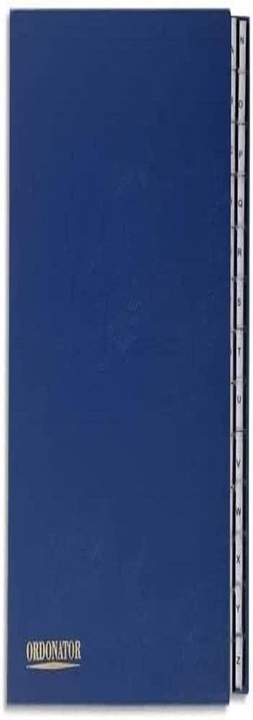 Hardcover-Spendermappe im DIN-A4-Format mit 26 Fächern, AZ-Registerkarten aus Kunststoff mit Lupeneffekt, blau