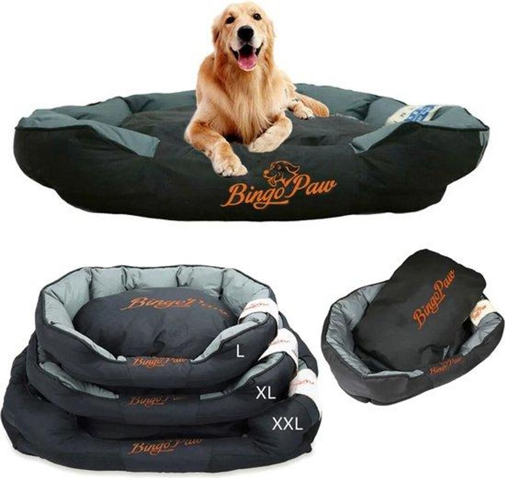 Dauergeschirmt Hundebett L - Dauerhaftes Orthopädisches Sofa - Komfortables Hundebett - Haustierbett - Waschbar - Schwarz