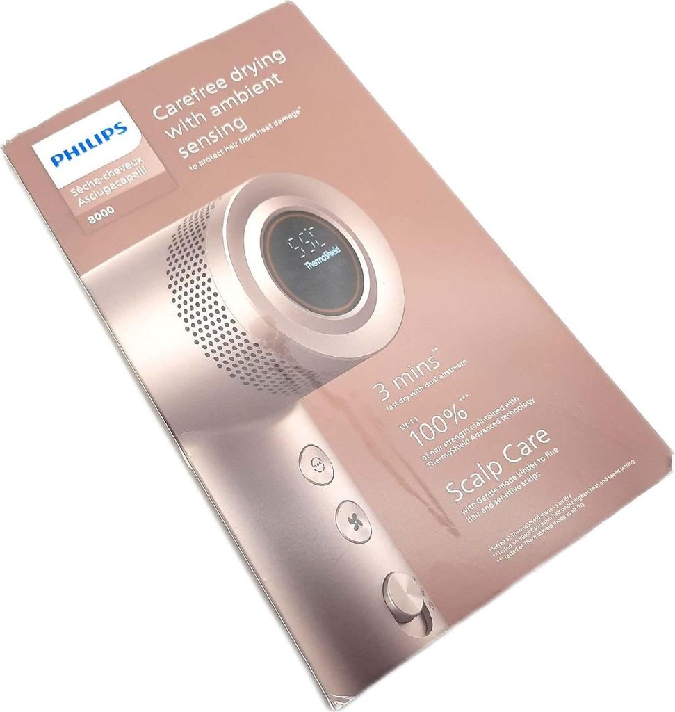 Philips Hochgeschwindigkeits-Haartrockner Serie 8000 ThermoShield Advanced Ionic