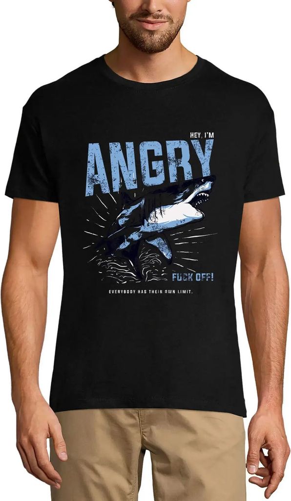 Herren Grafik T-Shirt Hey ich bin wütend - wütender Wal – Hey I'm Angry - Angry Whale – Öko-Verantwortlich Vintage Jahrgang Kurzarm Lustige ...