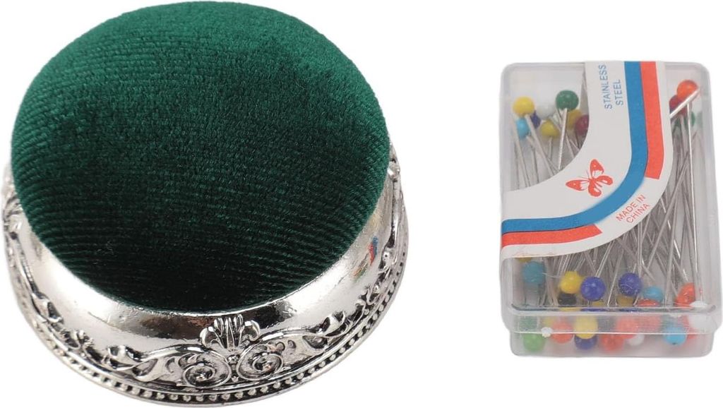 Weiches Retro-Nadelkissen mit elastischer Metallbasis - Ideal zum Quilten und Nähen - Vintage-Design mit Nadelbox