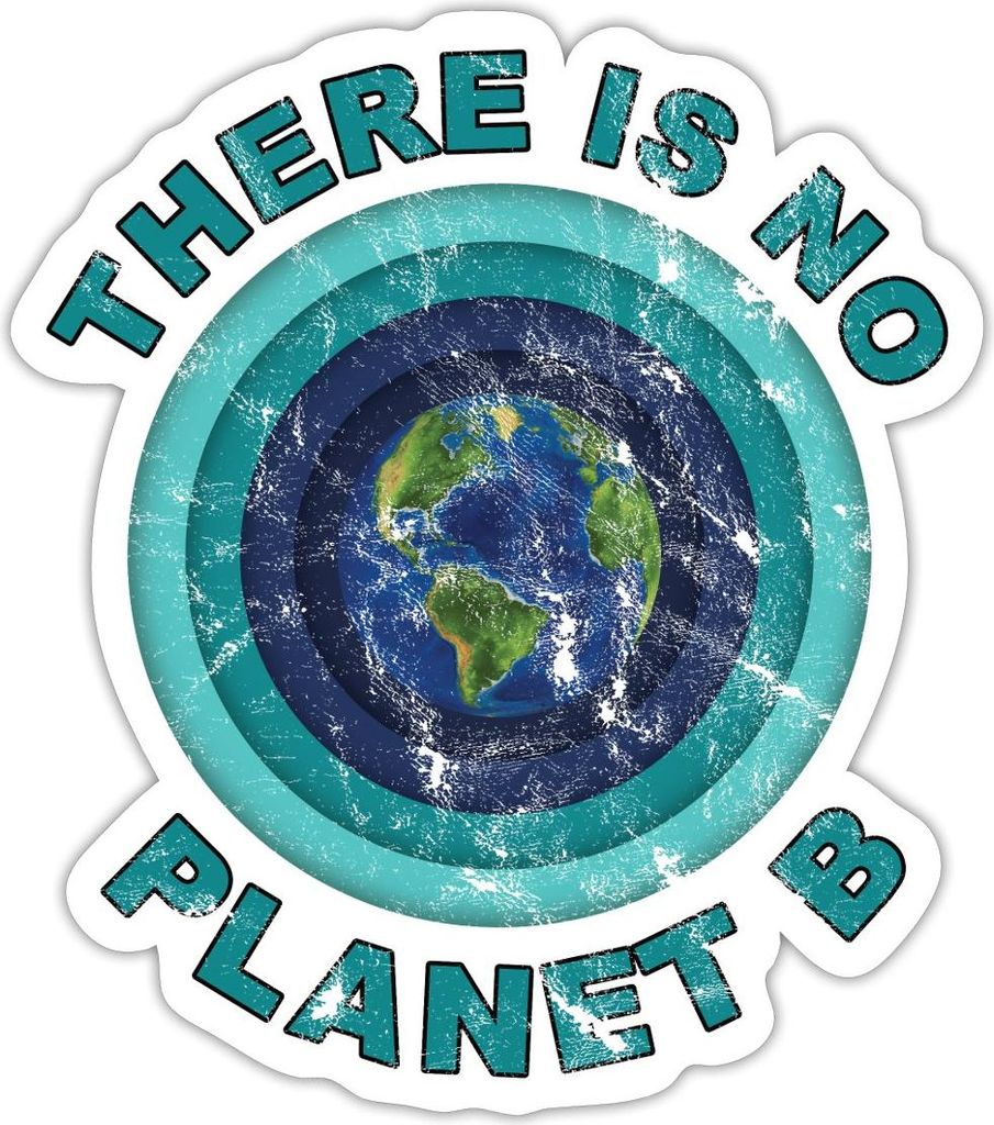 Spreadshirt There Is No Planet B Spruch Erde Sticker Aufkleber, 10 x 10 cm, Mattweiß