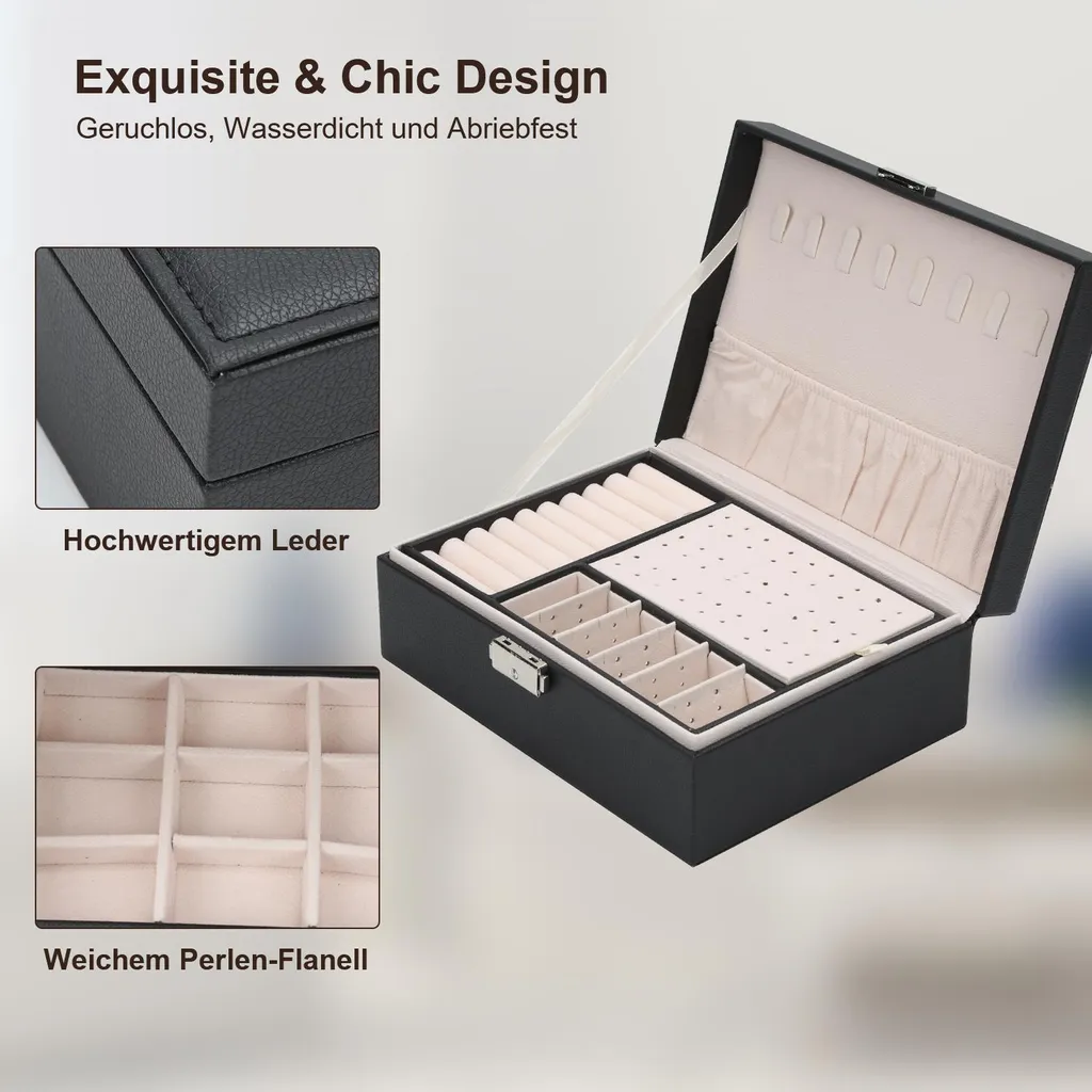 Organizer Gioielli Professionale Bettizia 2 Livelli - Nero PU - 5