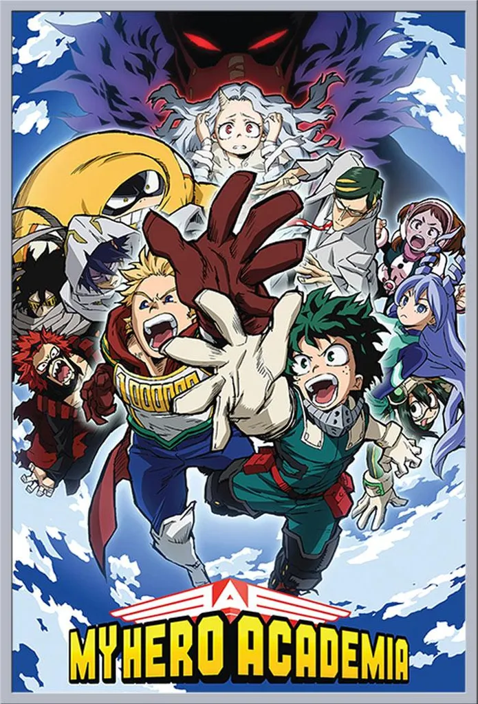 Affiche My Hero Academia Reach Up avec cadre Shinsuke argenté 61x91,5 cm