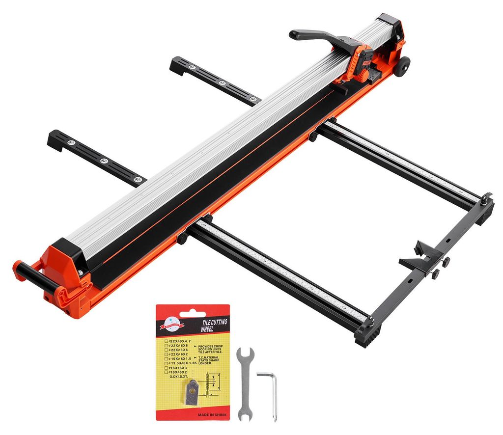 VEVOR Fliesenschneider 1200 mm, Fliesenschneidmaschine mit Schiene & Gleitkopf, Präzisions-Ausrichtungshilfe, Wolframkarbid-Schneidscheibe, Stütz...