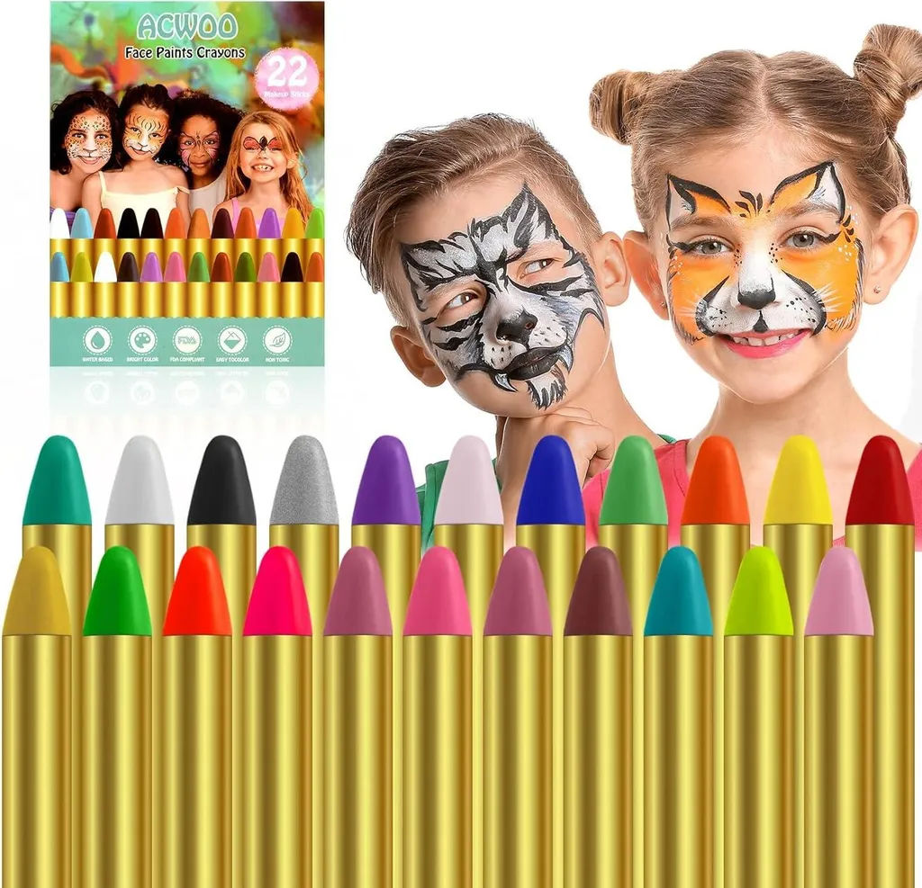 Maquillage Halloween 22 Couleurs Hypoallergénique à l'Eau pour Enfant