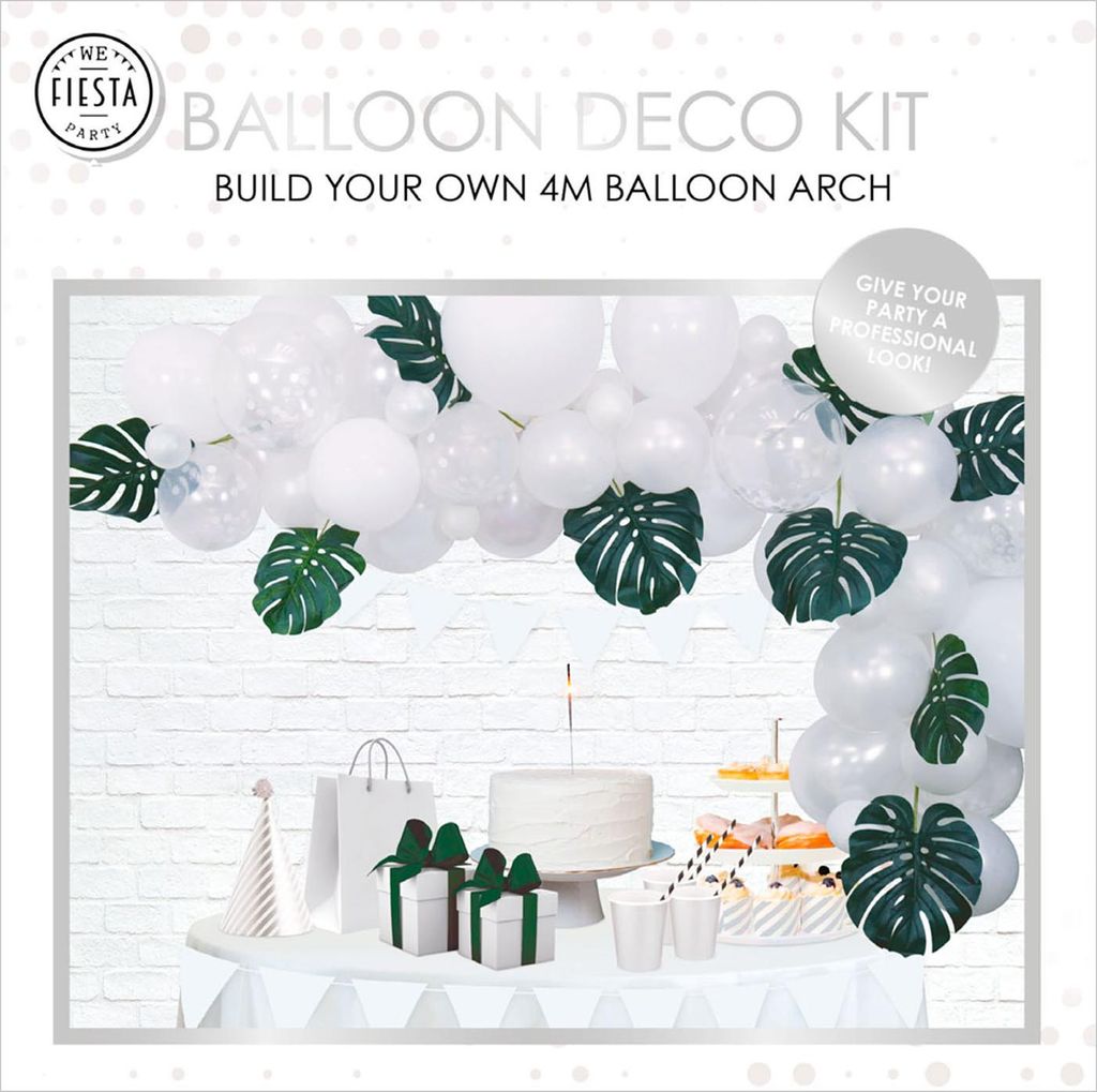 Globos Ballonbogen Set Weiß - Partydeko Ballonbogen weiß