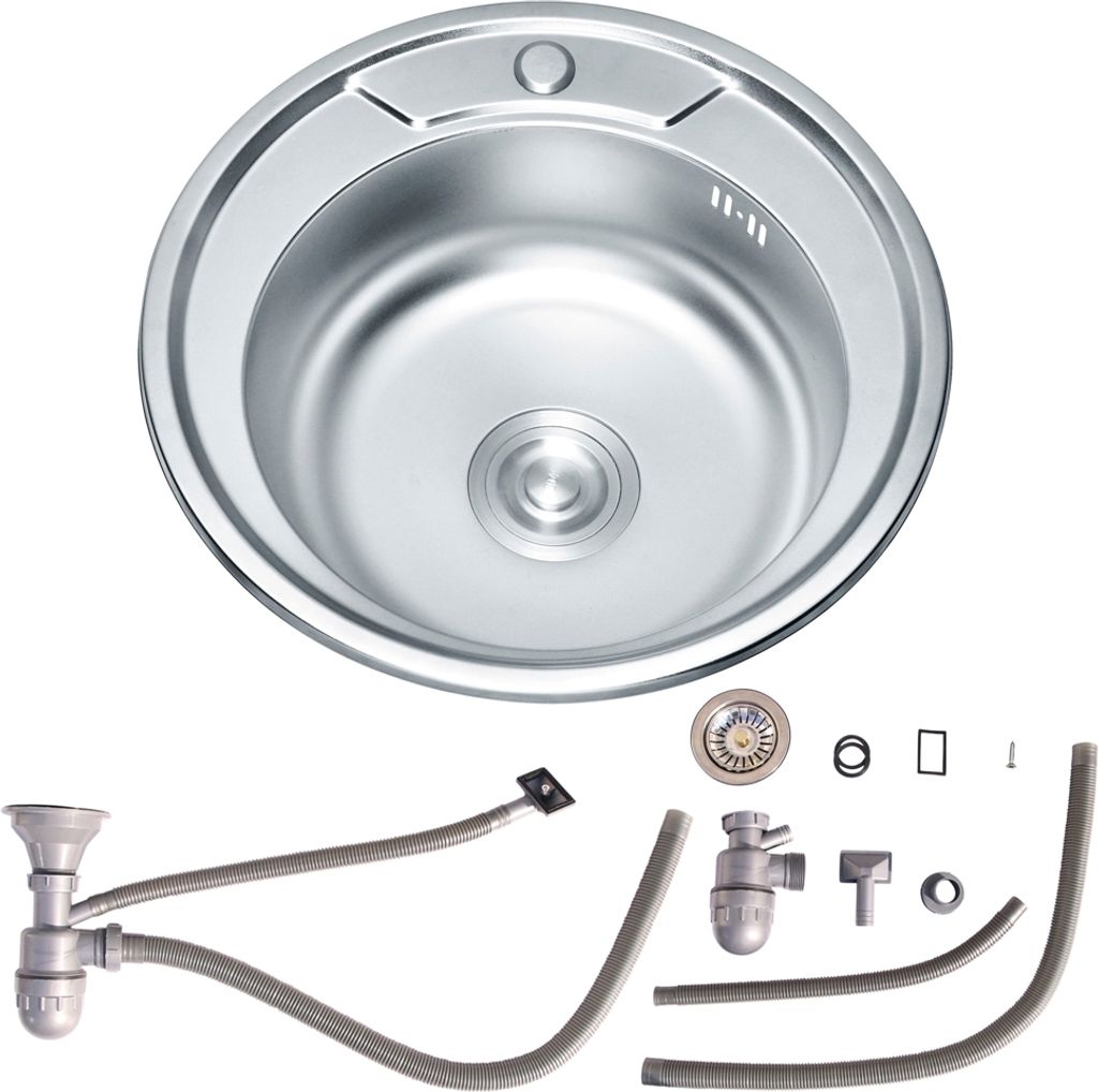 Lavello rotondo da incasso in acciaio inox da 50 cm con Immagine del prodotto 