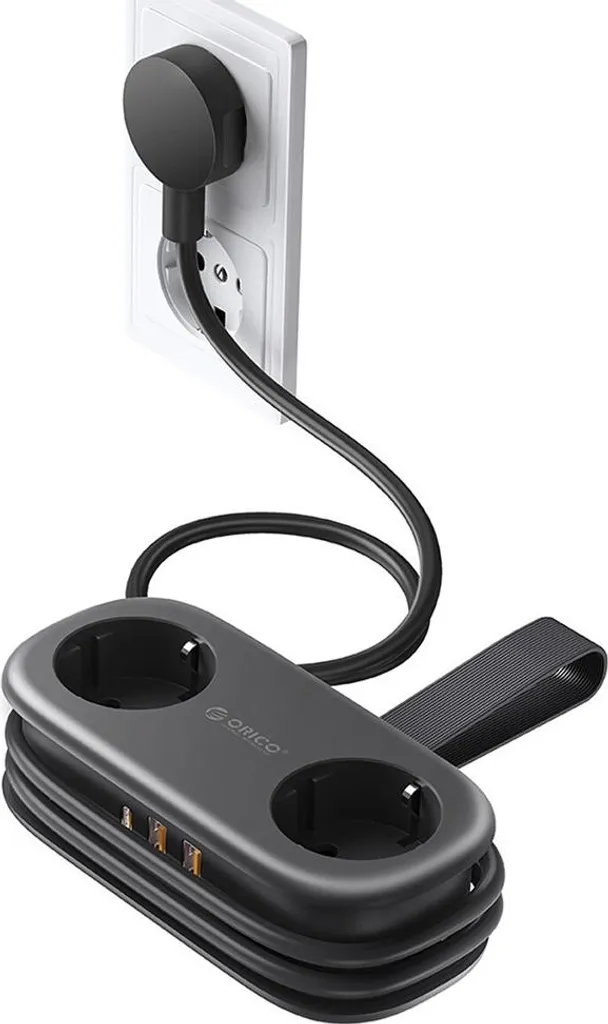 INF Multiprise Standard Européenne Noire avec Port USB PD20W Intégré