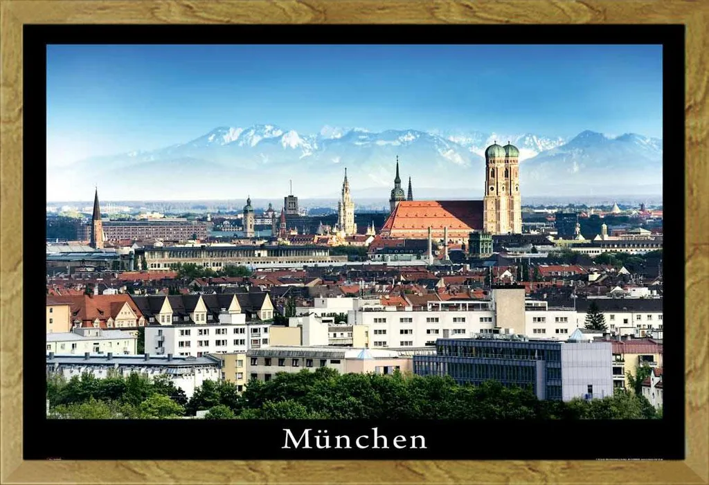 Poster Monaco di Baviera con Cornice Shinsuke Shinsuke® Maxi Rovere MDF