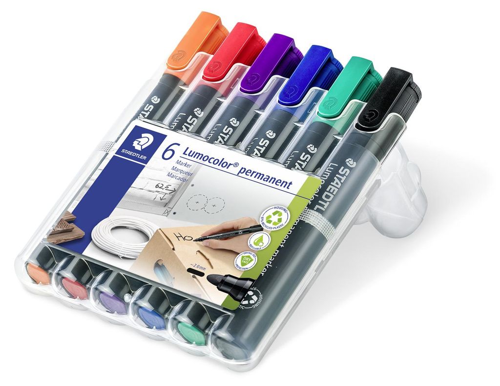 STAEDTLER Lumocolor 352 permanent Marker Rundspitze 6er-Set Produktbild 