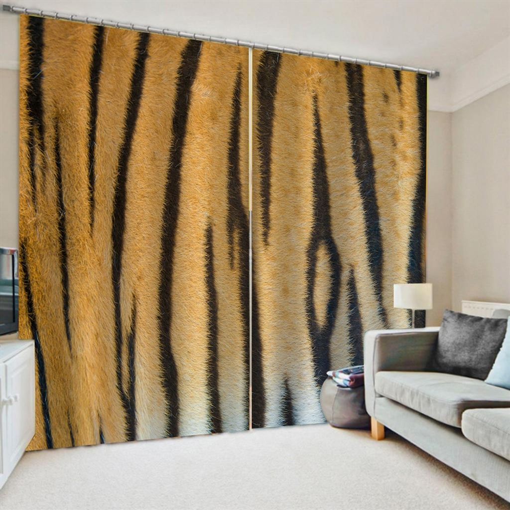 Icegrey 2 Stš¹ck Tiere Gardinen Vorh?nge Verdunkelungsvorh?nge Blickdicht 3D Curtain Schlafzimmer Wohnzimmer mit Haken, Stil 8, 140x210cm