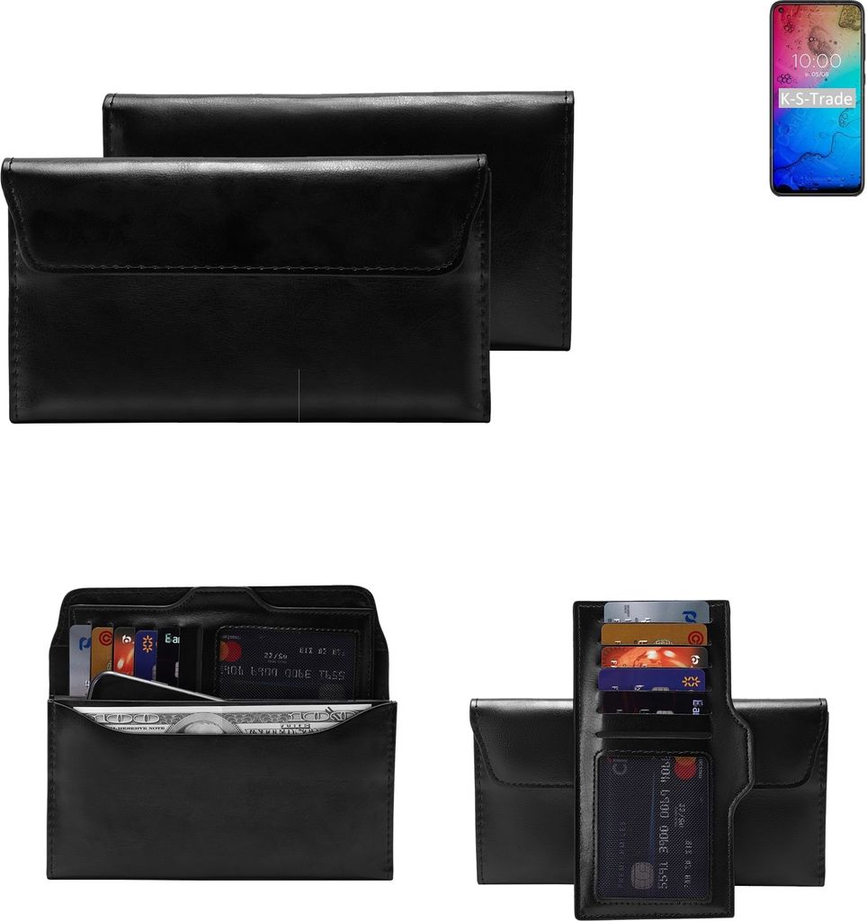 K-S-Trade Handy Hülle kompatibel mit BQ Mobile BQ-6430L Aurora Schutz Hülle Tasche Schutz Case Handytasche Kunstleder schwarz, 1x