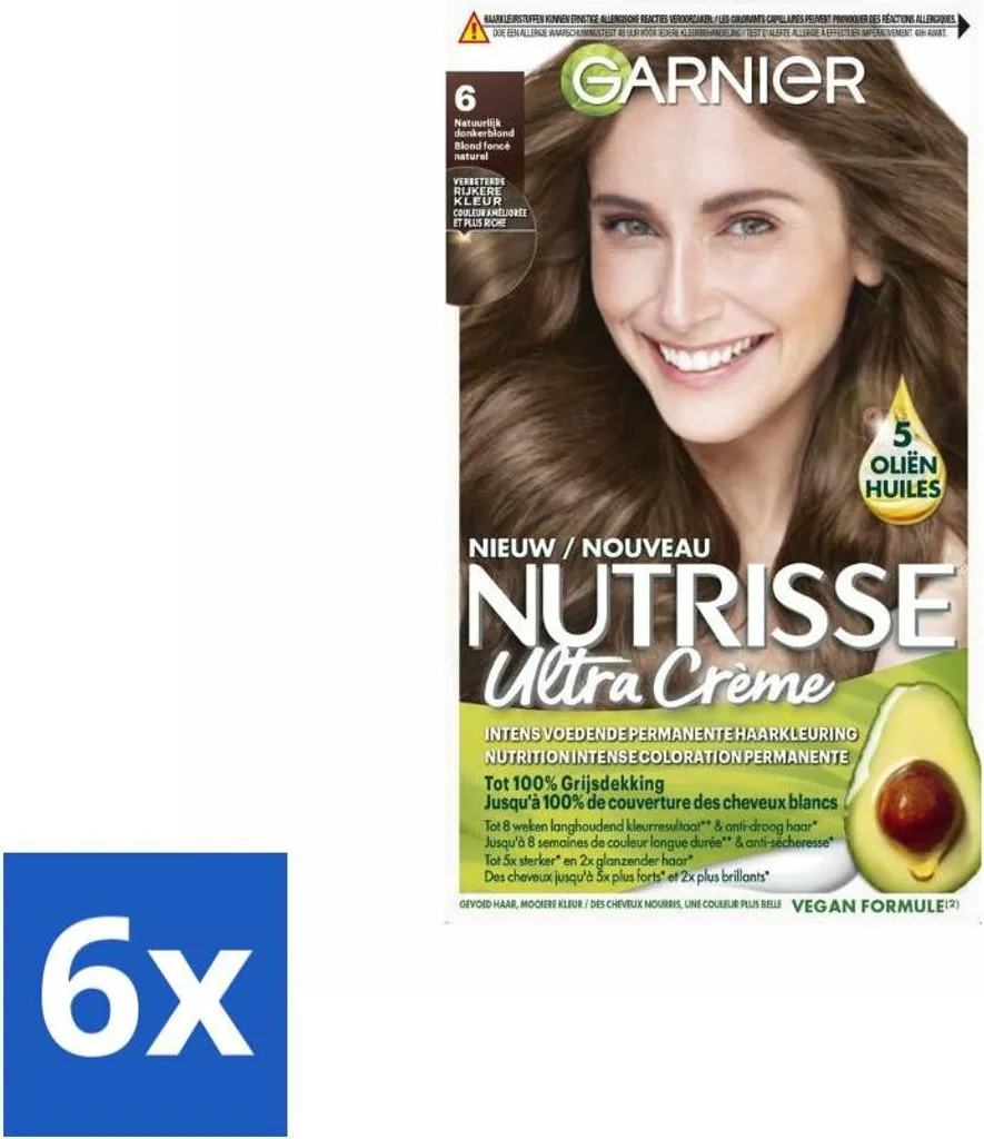 Garnier Nutrisse 6 Biondo Scuro Naturale - Scorta 6 Confezioni