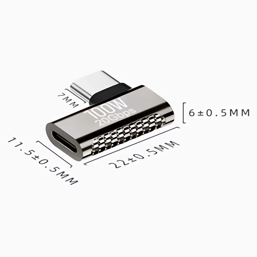 C60 USB-C Stecker auf Buchse Adapter – Video & Schnellladen Extender, 20 Gbps Datenübertragung für PC & Smartphone