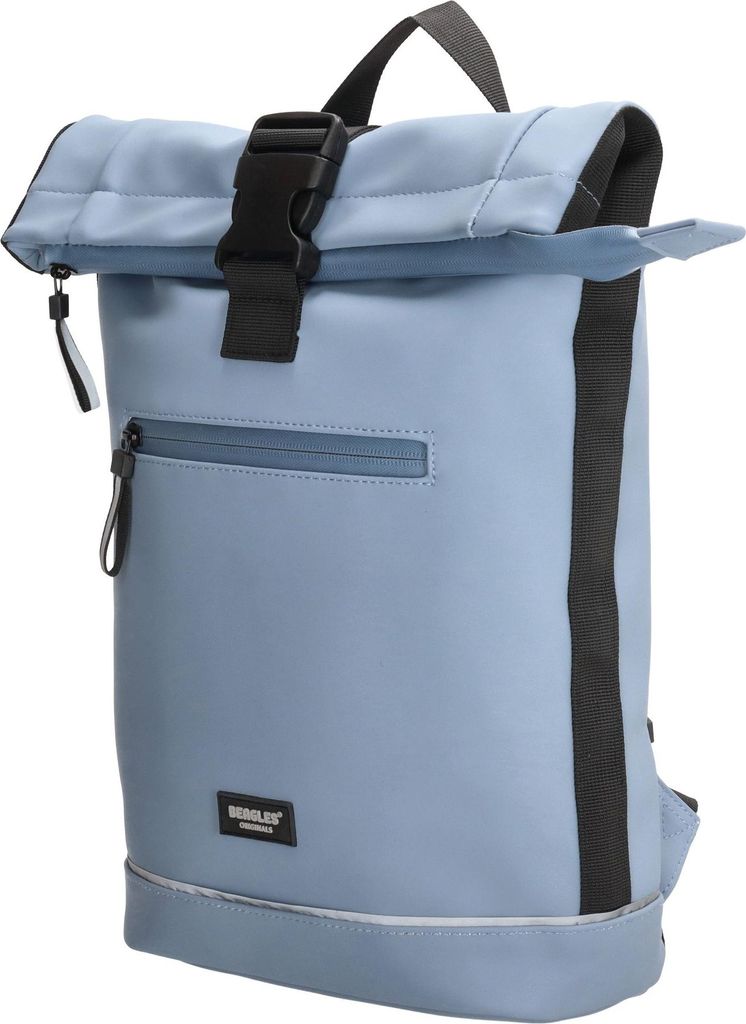 Kleiner Damen Roll up Rucksack Plane Tasche Fahrradrucksack Kurier Rollup Bag Hellblau