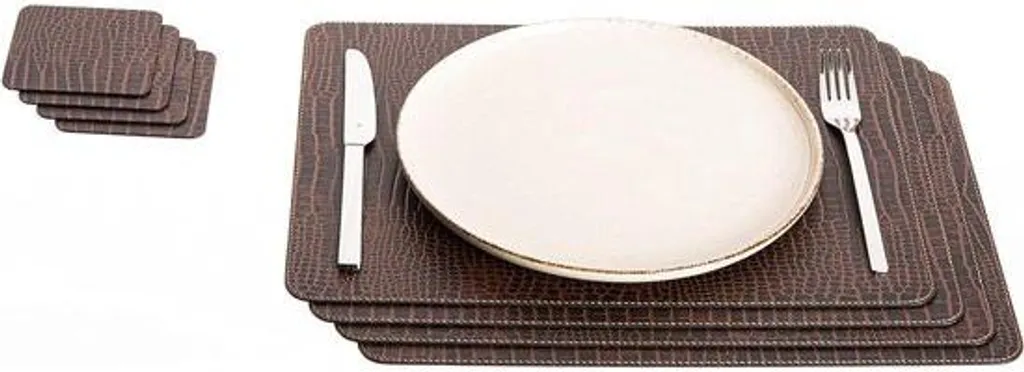 Plaques de table en cuir recyclé noir 40x30 cm - Résistant et durable