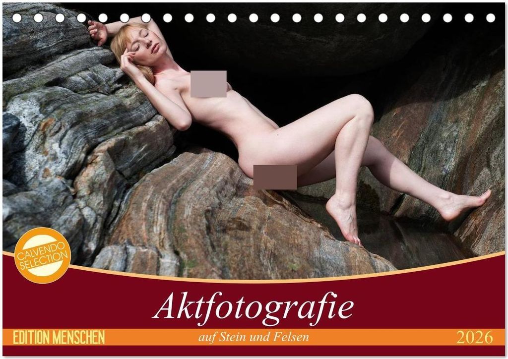 Aktfotografie auf Stein und Felsen (Tischkalender 2026 DIN A5 quer), CALVENDO Monatskalender