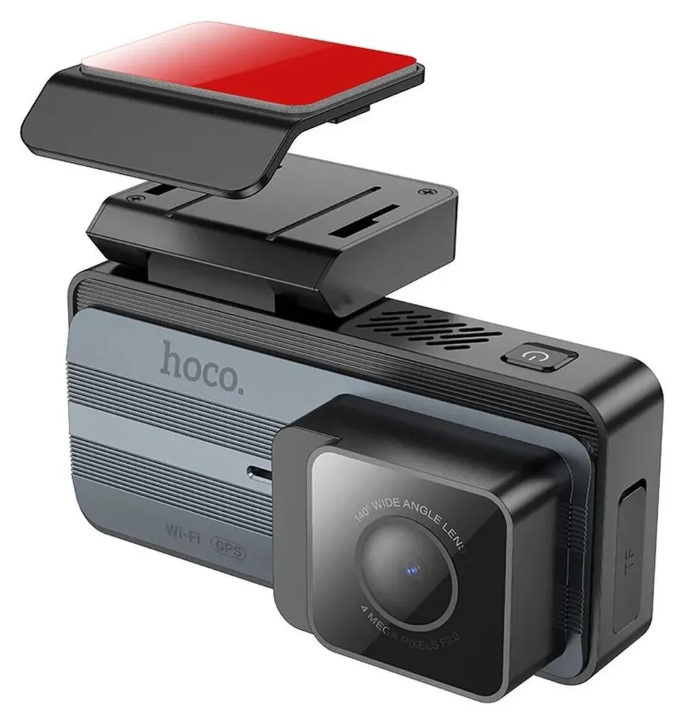 Caméra de Voiture Double Objectif 2K avec GPS Intégré Hoco DV12 Gris