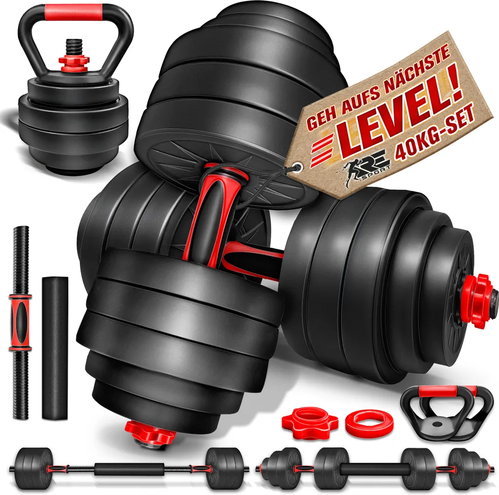 Ensemble d'Haltères 40 kg pour Musculation à Domicile et Fitness Complet